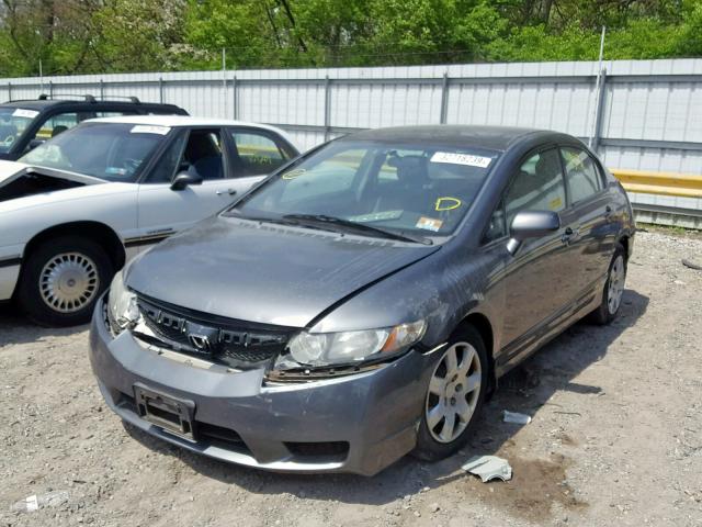 2HGFA16589H314747 - 2009 HONDA CIVIC LX GRAY photo 2