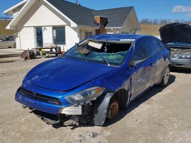 1C3CDFBB3ED702532 - 2014 DODGE DART SXT BLUE photo 2