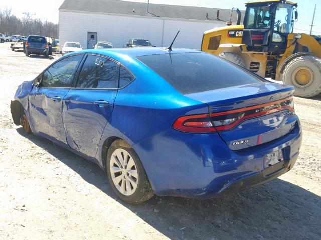 1C3CDFBB3ED702532 - 2014 DODGE DART SXT BLUE photo 3