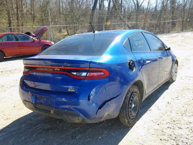 1C3CDFBB3ED702532 - 2014 DODGE DART SXT BLUE photo 4