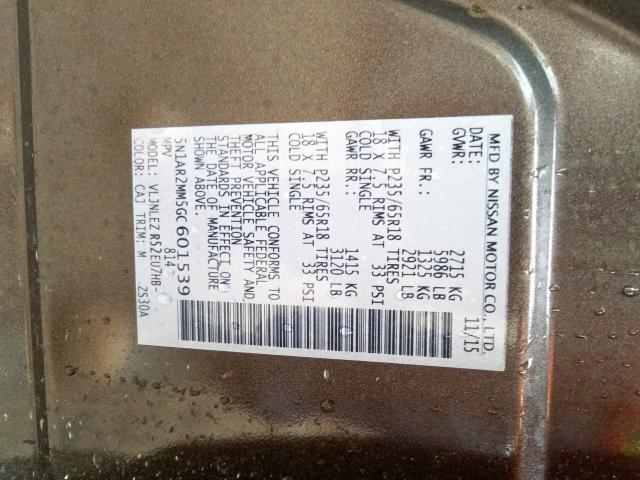 5N1AR2MM5GC601539 - 2016 NISSAN PATHFINDER S  photo 10