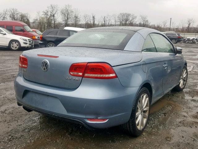 WVWBW7AH7CV010617 - 2012 VOLKSWAGEN EOS KOMFOR BLUE photo 4