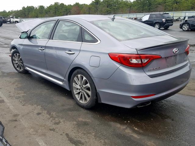 5NPE34AF1FH166093 - 2015 HYUNDAI SONATA SPO GRAY photo 3