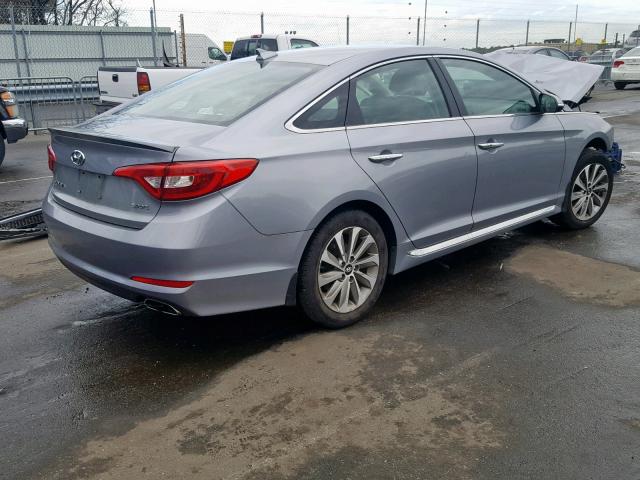 5NPE34AF1FH166093 - 2015 HYUNDAI SONATA SPO GRAY photo 4