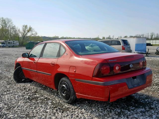 2G1WF52E249145267 - 2004 CHEVROLET IMPALA RED photo 3