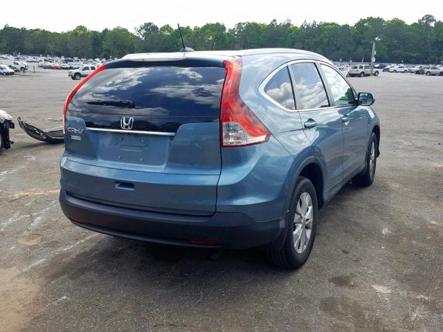 2HKRM3H79EH525955 - 2014 HONDA CR-V EXL TEAL photo 4