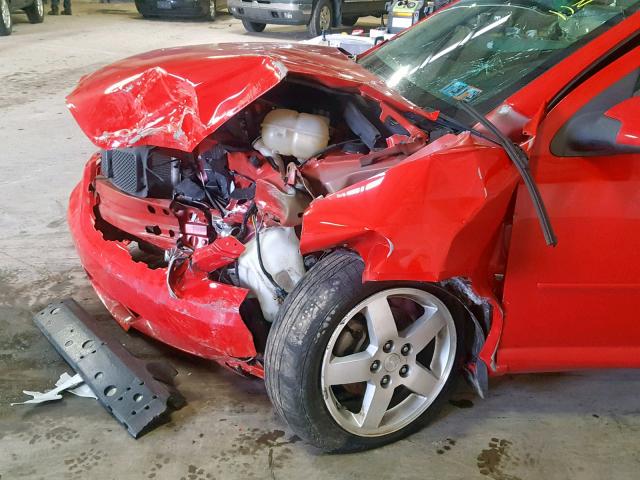 1G2AS18H897185826 - 2009 PONTIAC G5 RED photo 9
