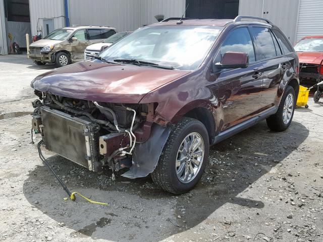 2FMDK3JC2ABB41444 - 2010 FORD EDGE SEL MAROON photo 2