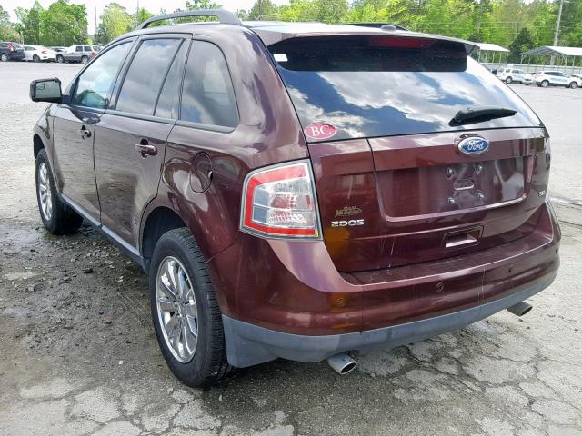 2FMDK3JC2ABB41444 - 2010 FORD EDGE SEL MAROON photo 3