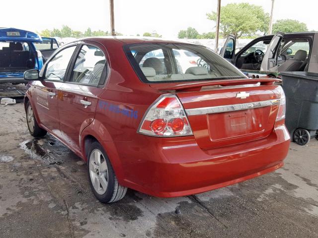 KL1TG56628B181823 - 2008 CHEVROLET AVEO LT BURGUNDY photo 3