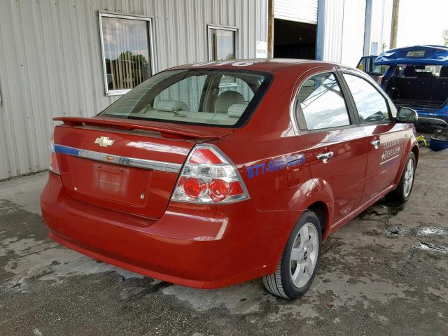 KL1TG56628B181823 - 2008 CHEVROLET AVEO LT BURGUNDY photo 4