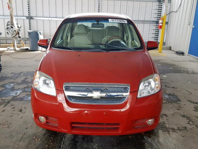 KL1TG56628B181823 - 2008 CHEVROLET AVEO LT BURGUNDY photo 9