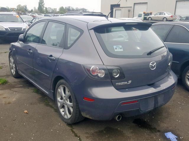 JM1BK344381796542 - 2008 MAZDA 3 HATCHBAC GRAY photo 3