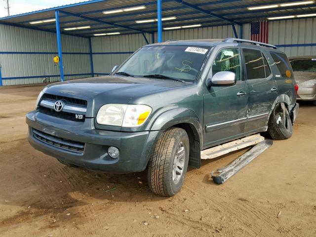 5TDBT48A87S285462 - 2007 TOYOTA SEQUOIA LI GREEN photo 2