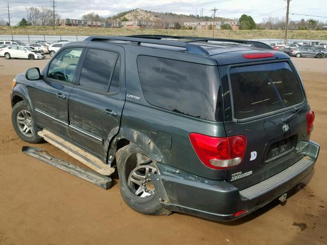 5TDBT48A87S285462 - 2007 TOYOTA SEQUOIA LI GREEN photo 3