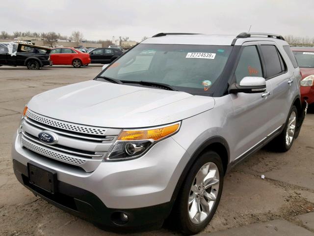 1FM5K8F8XEGA04076 - 2014 FORD EXPLORER L SILVER photo 2