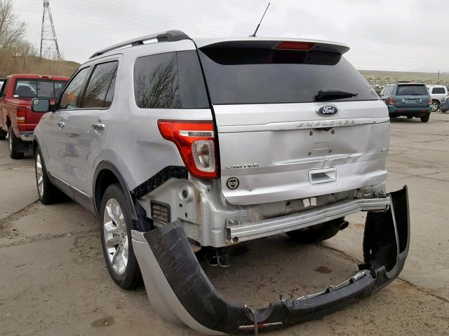 1FM5K8F8XEGA04076 - 2014 FORD EXPLORER L SILVER photo 3