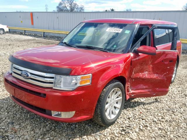 2FMGK5CC8ABB36920 - 2010 FORD FLEX SEL RED photo 2