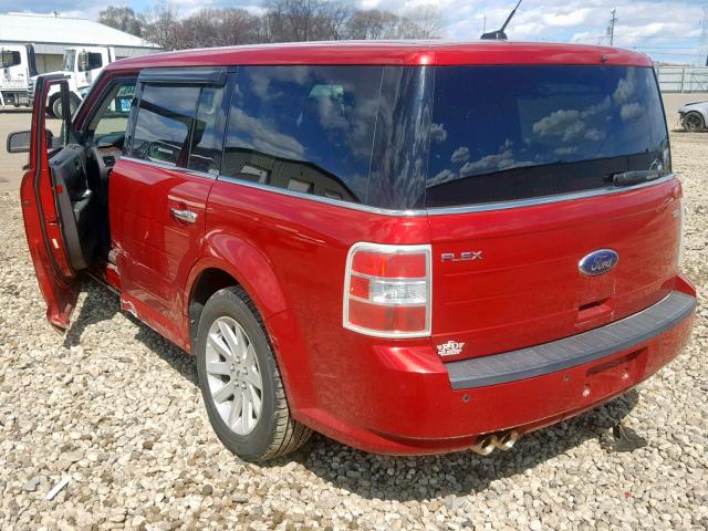 2FMGK5CC8ABB36920 - 2010 FORD FLEX SEL RED photo 3