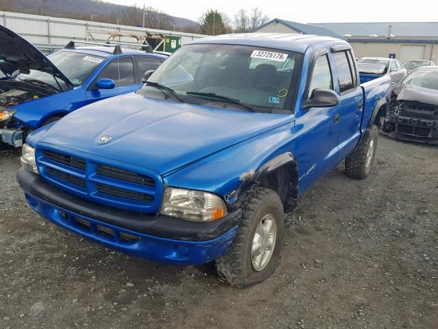 1B7GG2AN8YS742713 - 2000 DODGE DAKOTA QUA BLUE photo 2