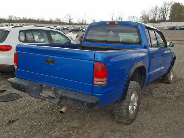 1B7GG2AN8YS742713 - 2000 DODGE DAKOTA QUA BLUE photo 4