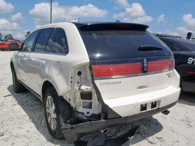 2LMDU88C77BJ32314 - 2007 LINCOLN MKX WHITE photo 3