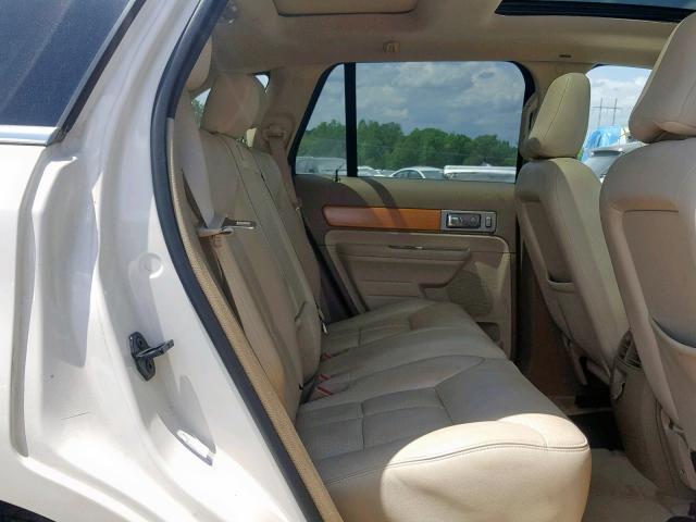 2LMDU88C77BJ32314 - 2007 LINCOLN MKX WHITE photo 6