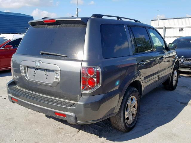 5FNYF28208B021253 - 2008 HONDA PILOT VP GRAY photo 4