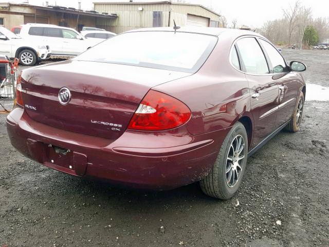 2G4WC582371210607 - 2007 BUICK LACROSSE C MAROON photo 4