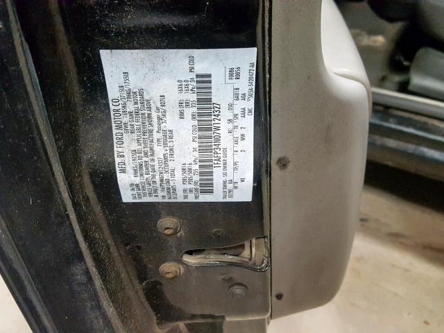 1FAFP34N07W124327 - 2007 FORD FOCUS ZX4 BLACK photo 10