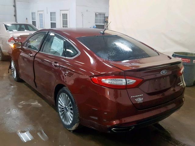 3FA6P0K97GR110674 - 2016 FORD FUSION TIT MAROON photo 3