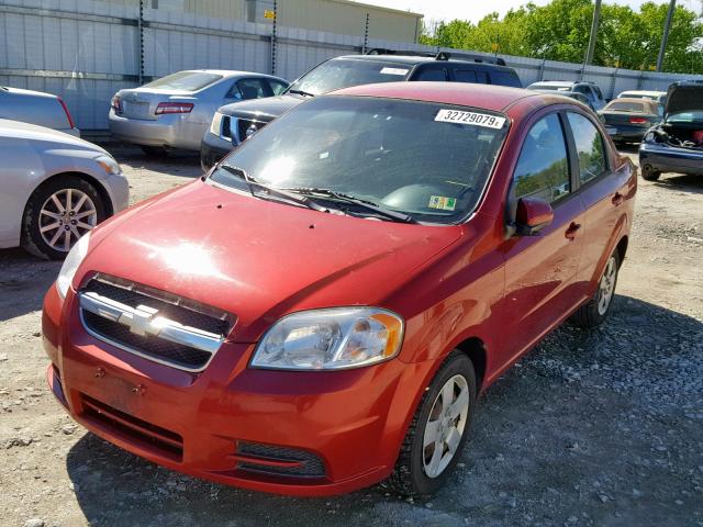 KL1TD5DE9AB107520 - 2010 CHEVROLET AVEO LS RED photo 2