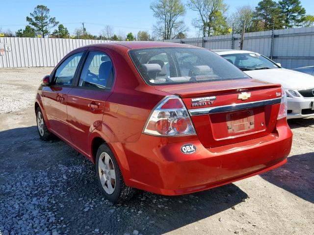 KL1TD5DE9AB107520 - 2010 CHEVROLET AVEO LS RED photo 3