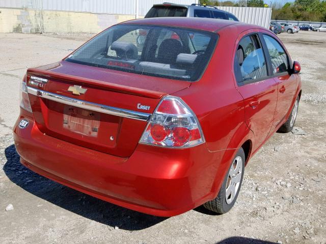 KL1TD5DE9AB107520 - 2010 CHEVROLET AVEO LS RED photo 4