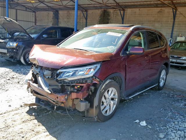 2HKRM3H70GH557826 - 2016 HONDA CR-V EXL MAROON photo 2