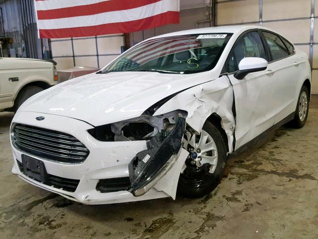 3FA6P0G75ER300400 - 2014 FORD FUSION S WHITE photo 2