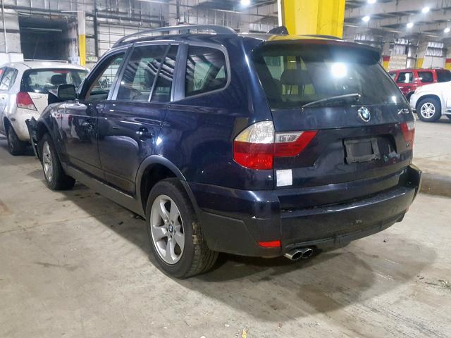 WBXPC93407WF25873 - 2007 BMW X3 3.0SI BLUE photo 3