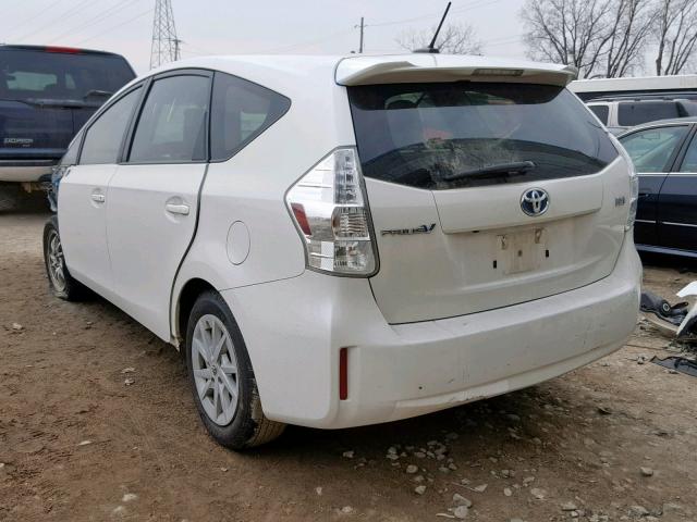 JTDZN3EU1E3341788 - 2014 TOYOTA PRIUS V WHITE photo 3