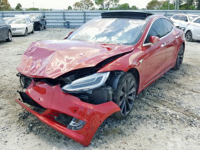 5YJSA1E12GF164066 - 2016 TESLA MODEL S RED photo 2