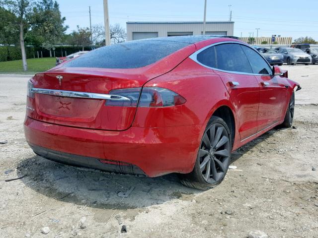 5YJSA1E12GF164066 - 2016 TESLA MODEL S RED photo 4