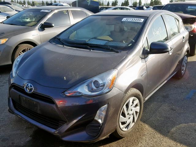 JTDKDTB34G1129269 - 2016 TOYOTA PRIUS C CHARCOAL photo 2