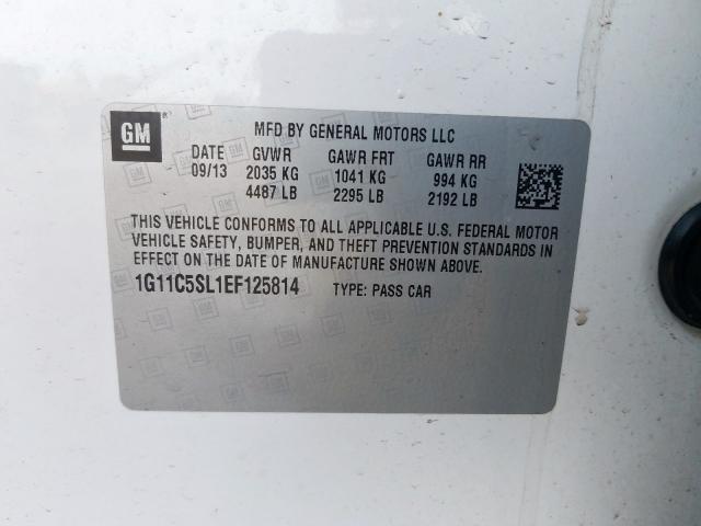 1G11C5SL1EF125814 - 2014 CHEVROLET MALIBU 1LT  照片 10