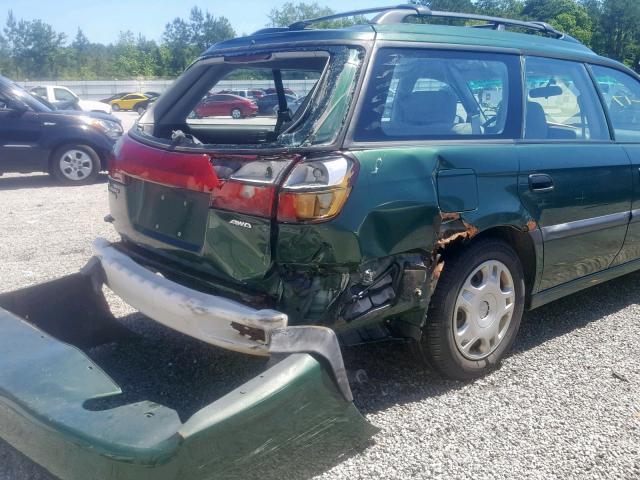 4S3BH635217310221 - 2001 SUBARU LEGACY L GREEN photo 10