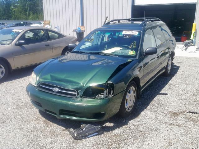 4S3BH635217310221 - 2001 SUBARU LEGACY L GREEN photo 2