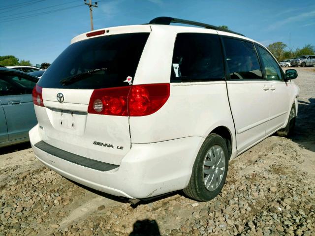 5TDZK23C77S083517 - 2007 TOYOTA SIENNA CE WHITE photo 4