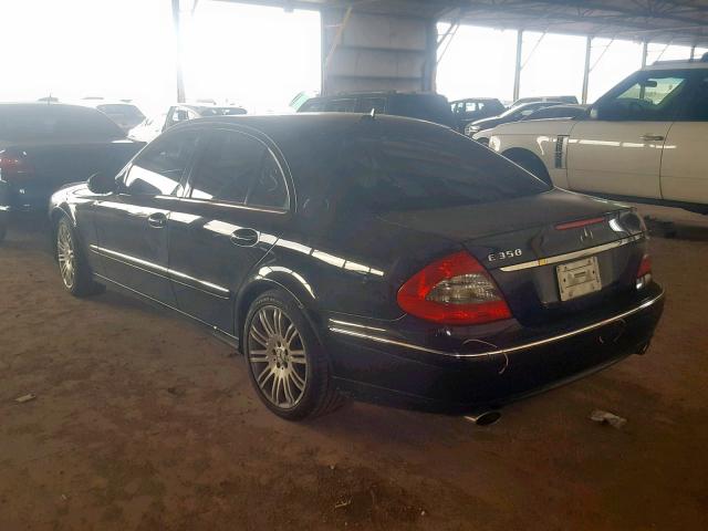 WDBUF56X97B011030 - 2007 MERCEDES-BENZ E 350 BLACK photo 3