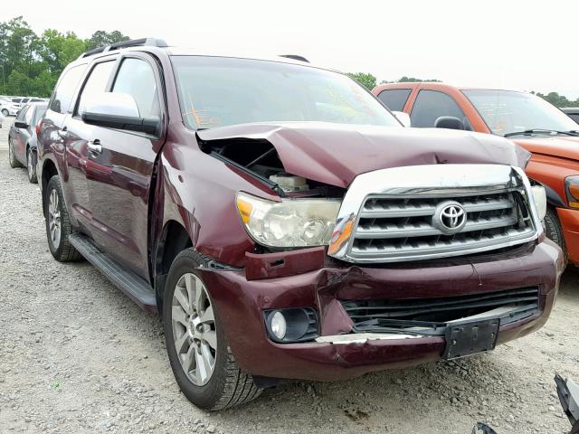 5TDJW5G10AS033125 - 2010 TOYOTA SEQUOIA LI BURGUNDY photo 1