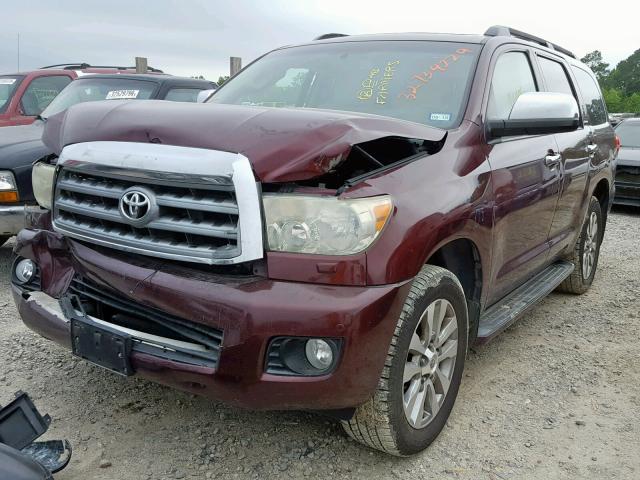 5TDJW5G10AS033125 - 2010 TOYOTA SEQUOIA LI BURGUNDY photo 2