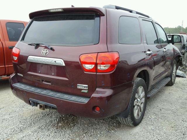 5TDJW5G10AS033125 - 2010 TOYOTA SEQUOIA LI BURGUNDY photo 4