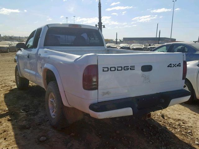 1B7GG22YXXS308834 - 1999 DODGE DAKOTA WHITE photo 3